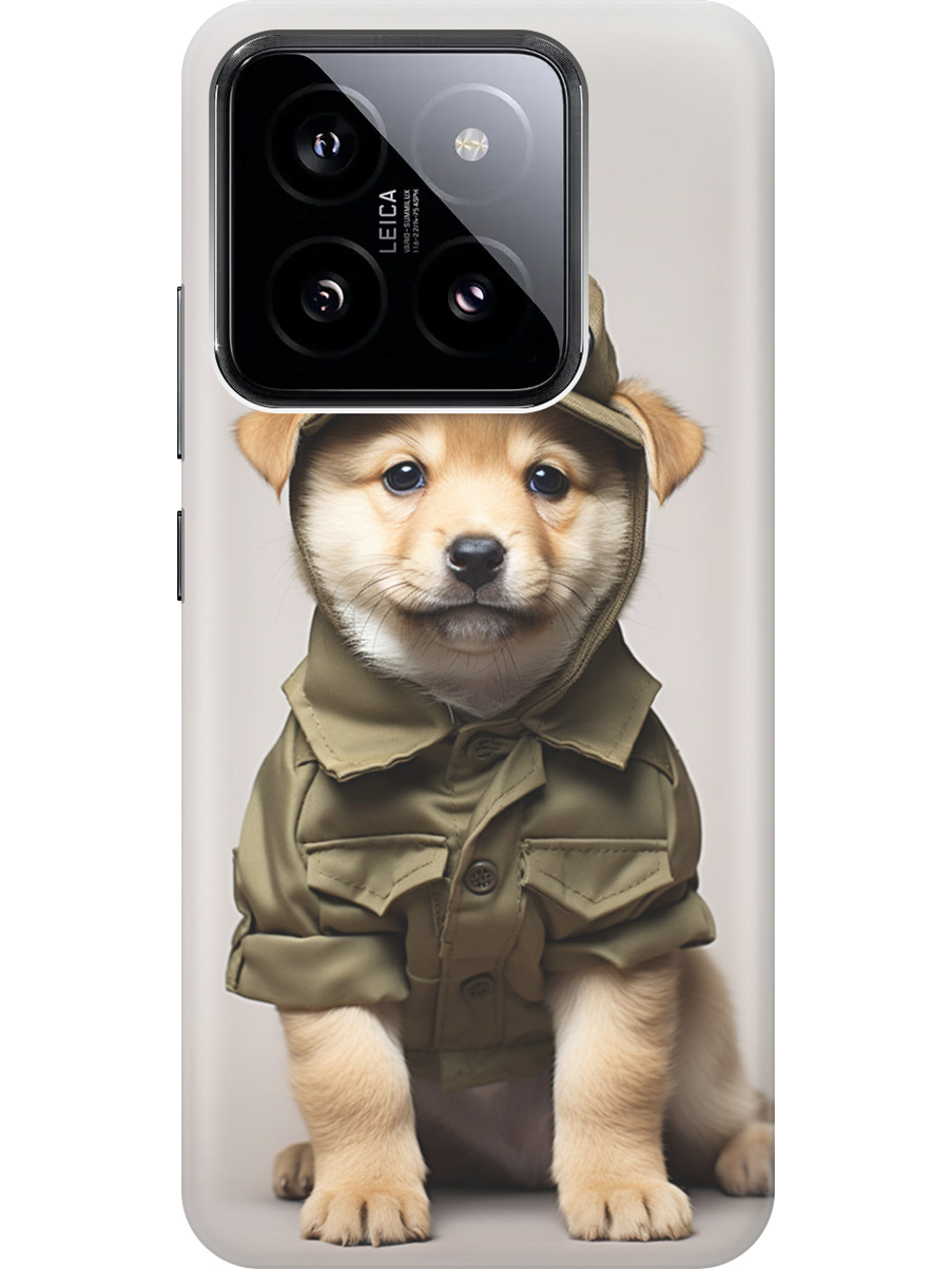 

Силиконовый чехол на Xiaomi 14 с рисунком "Котик и нитки", Серый;зеленый, 20012083