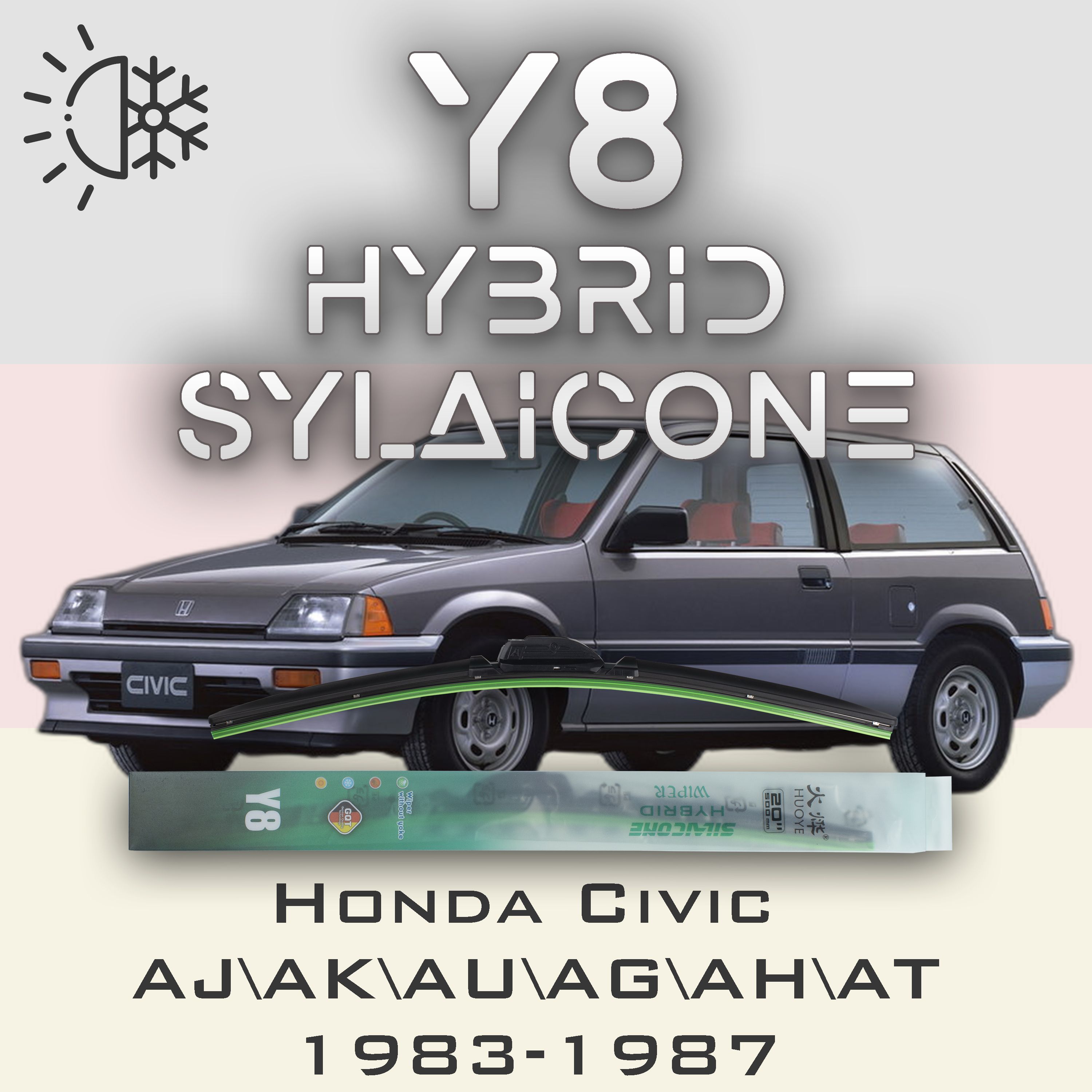 

Комплект щеток стеклоочистителя HUOYE Y8-Honda Civic AJ\AK\AU\AG\AH\AT 1983-1987, Y8