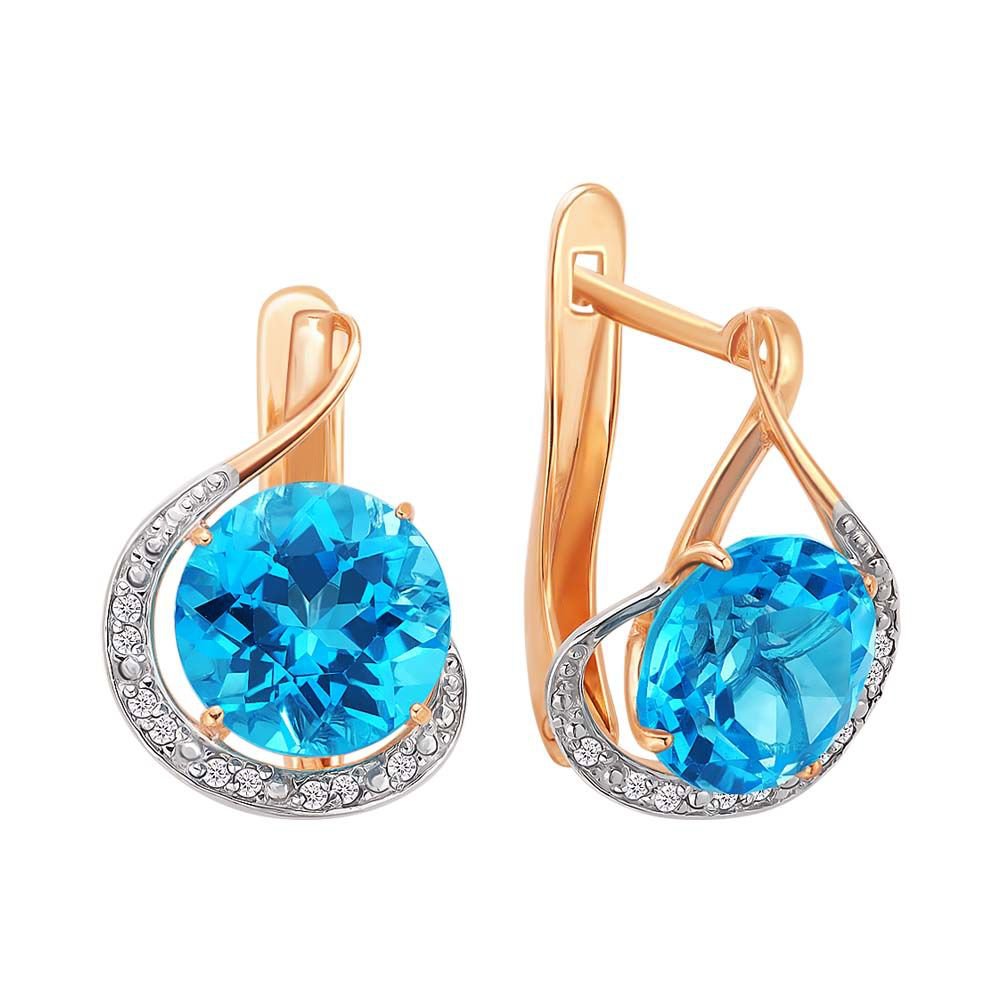 

Серьги из красного золота 585Gold 202007680, топаз/бриллиант, 202007680