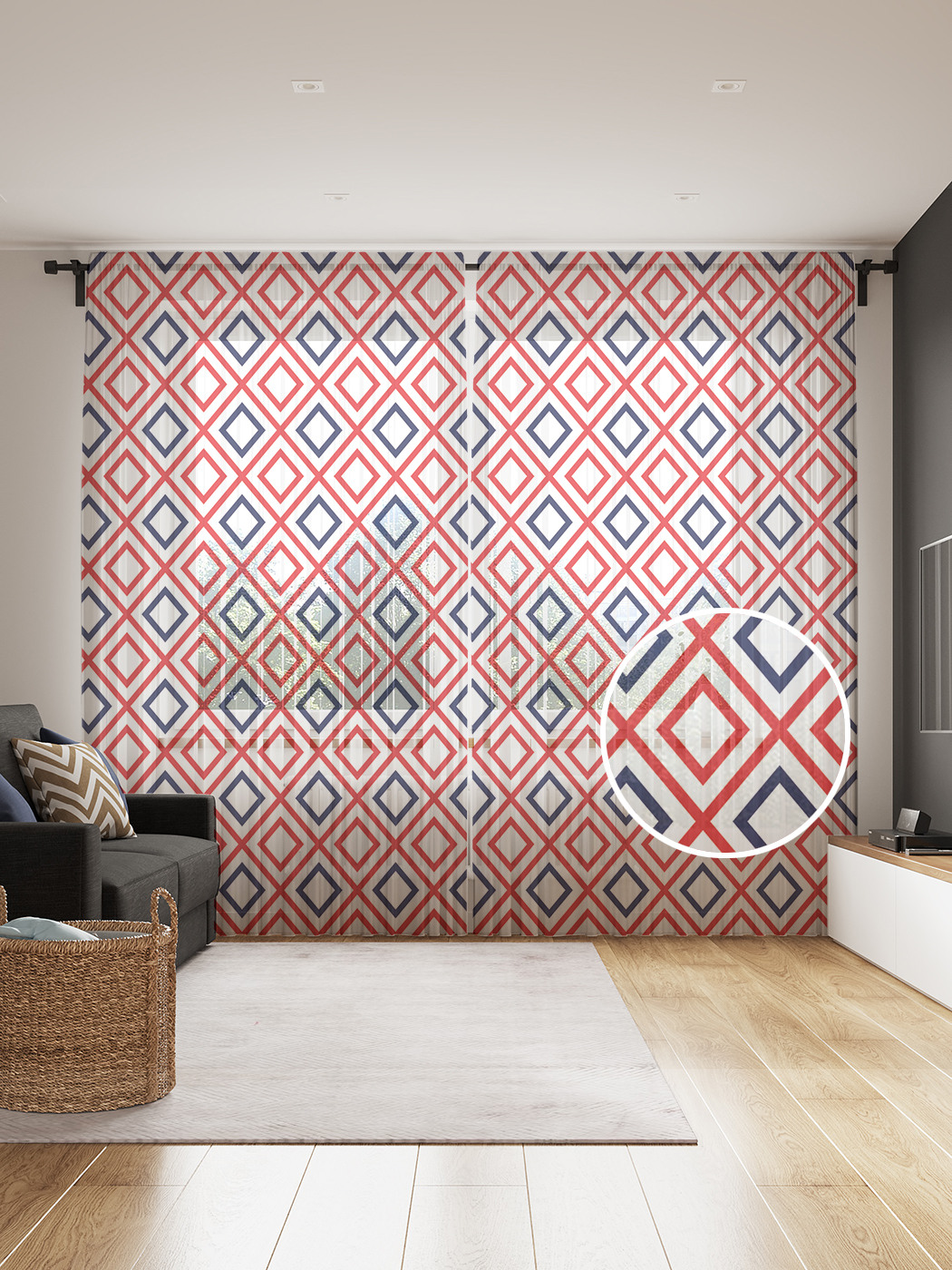 

Фототюль JoyArty "Круги на розовом фоне", 145x265см, 2 полотна, лента, 50 крючков, Круги на розовом фоне