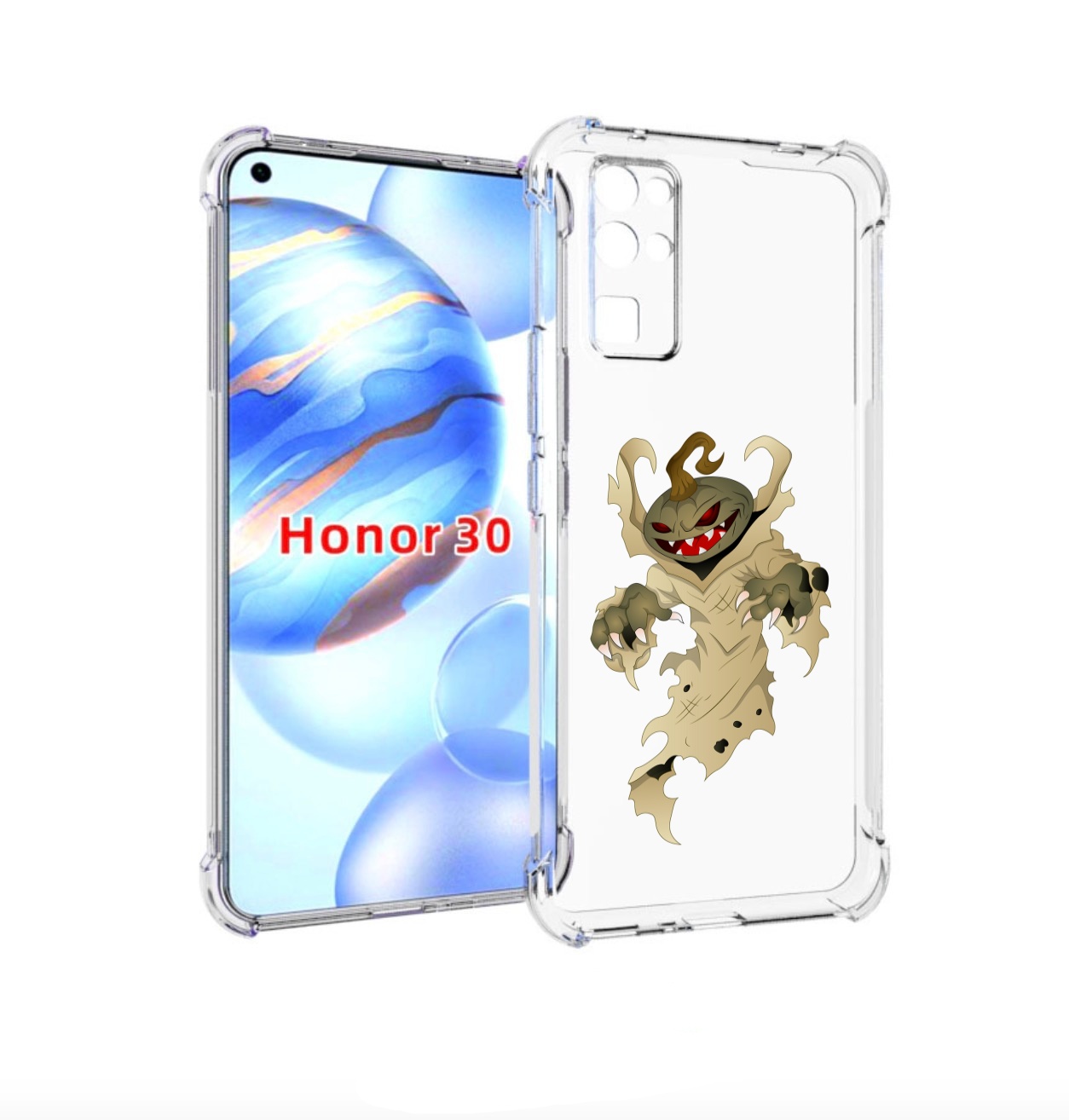 

Чехол бампер MyPads призрак хэллоуина для Honor 30 (BMH-AN10) пр, Прозрачный, Tocco