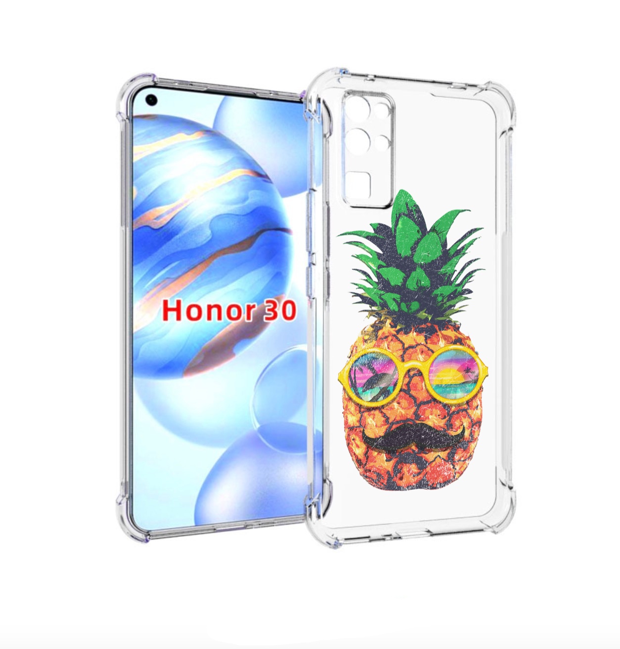 

Чехол бампер MyPads прикольный ананас с лицом для Honor 30 (BMH-, Прозрачный, Tocco