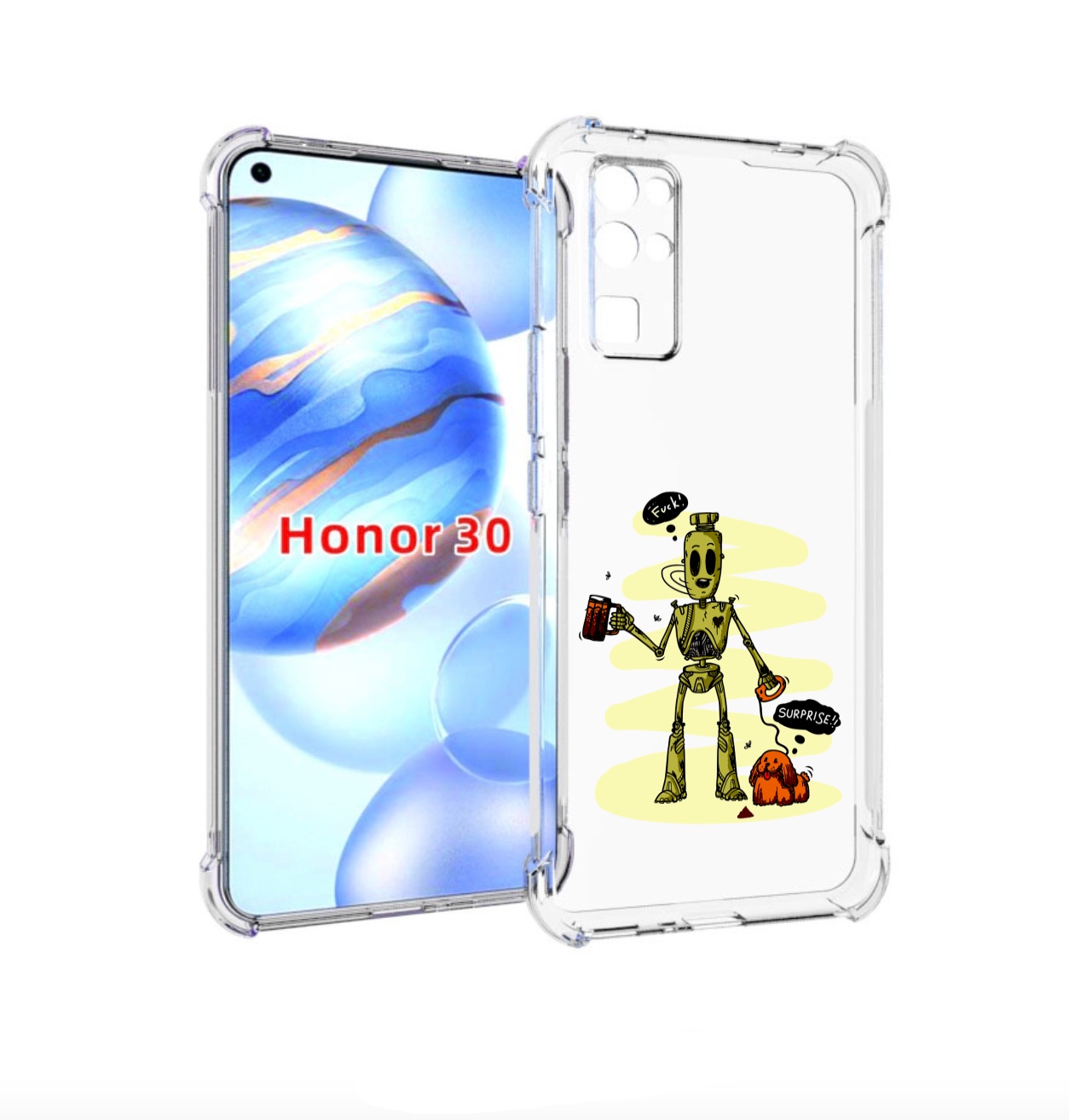 

Чехол бампер MyPads прикольный робот для Honor 30 (BMH-AN10) про, Прозрачный, Tocco