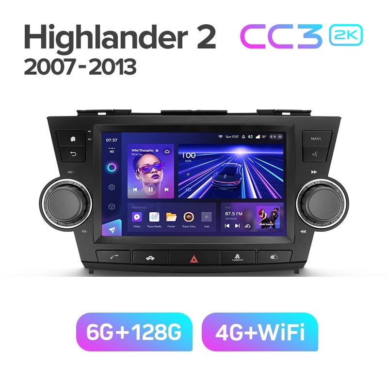 Магнитола TEYES TOYOTA HIGHLANDER 2007- 2013 г CC3 2K 6128ГБ 4289000₽