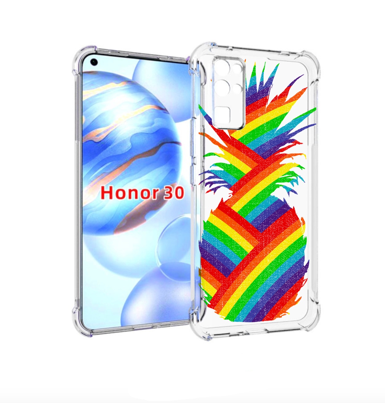 

Чехол бампер MyPads радужный ананас для Honor 30 (BMH-AN10) прот, Прозрачный, Tocco