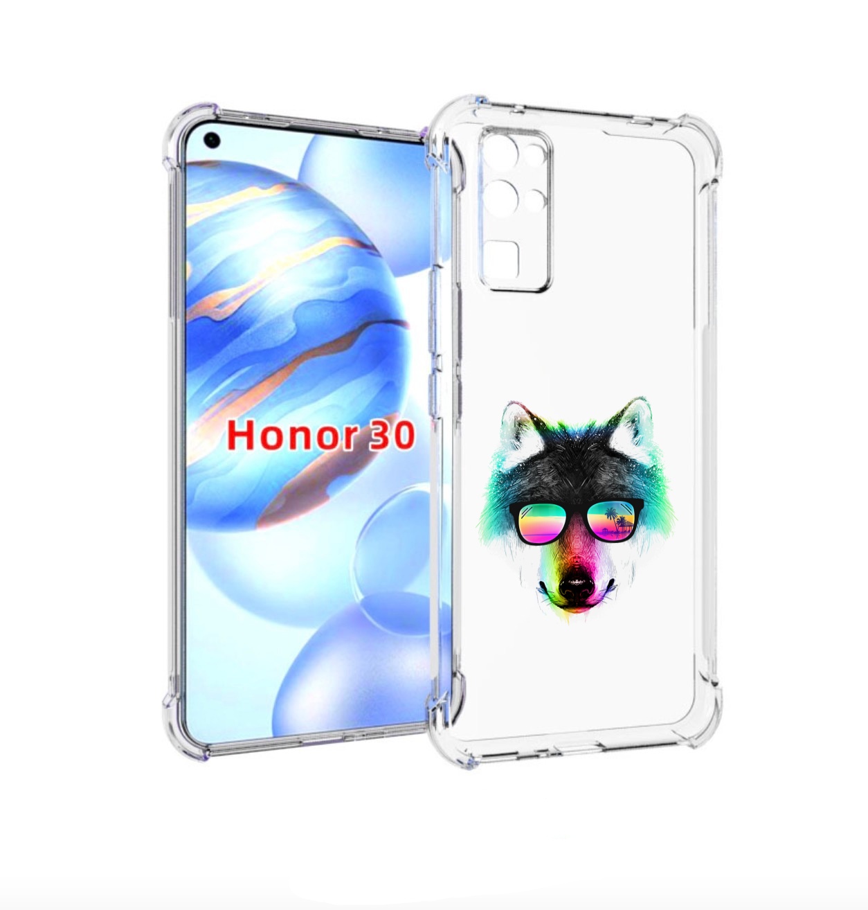 

Чехол бампер MyPads радужный волк для Honor 30 (BMH-AN10) против, Прозрачный, Tocco