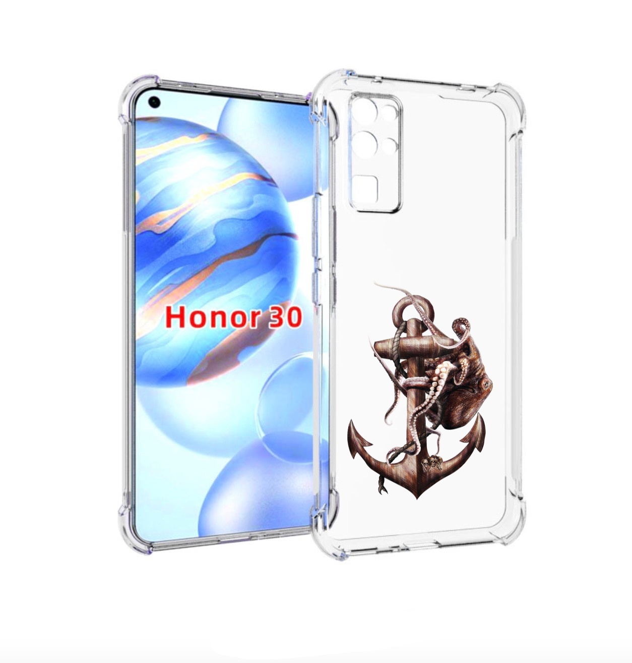 

Чехол бампер MyPads ржавый якорь для Honor 30 (BMH-AN10) противо, Прозрачный, Tocco