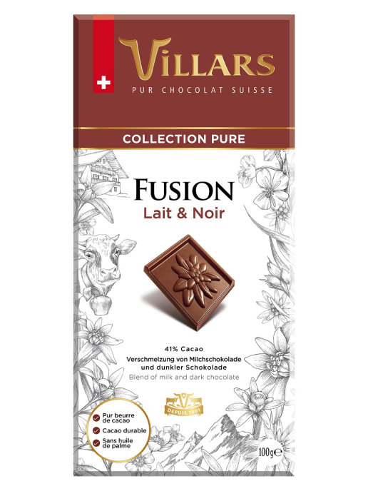 

Швейцарский молочный шоколад VILLARS 41% какао, 100г