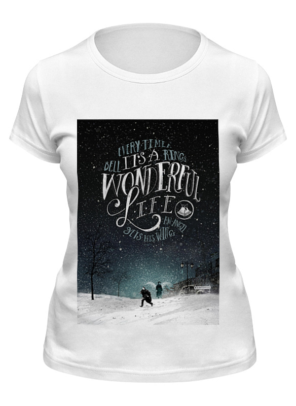 

Футболка женская Printio Эта замечательная жизнь белая M, Белый, Эта замечательная жизнь