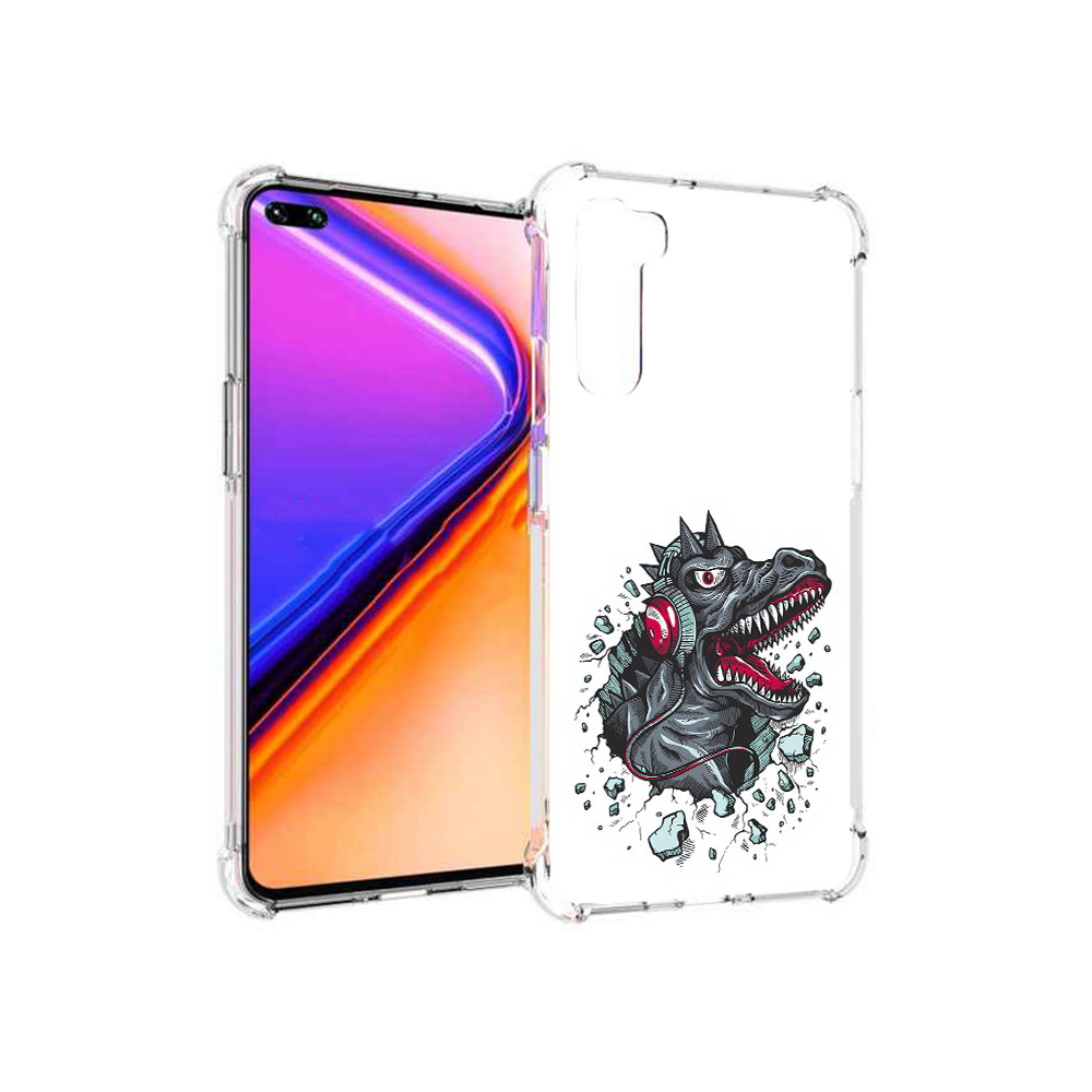

Чехол MyPads Tocco для OnePlus Nord Нарисованный динозавр в наушниках (PT227045.136.124), Прозрачный, Tocco