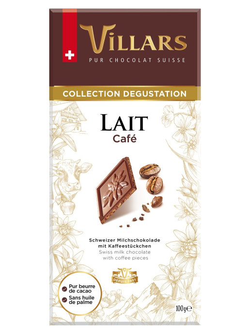 Швейцарский молочный шоколад VILLARS с хрустящей кофейной крошкой, 100г