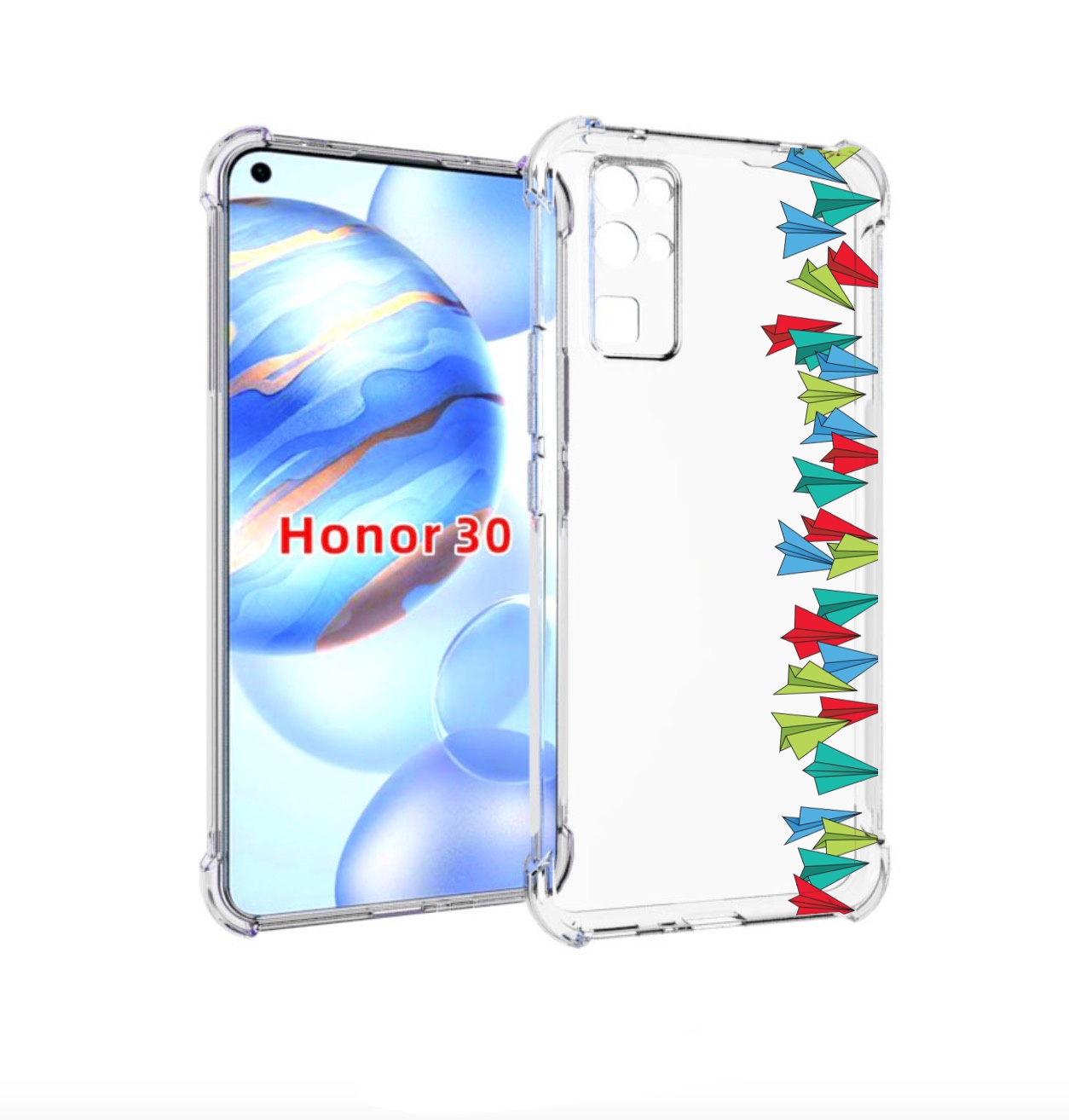 

Чехол бампер MyPads самолетики из листочков для Honor 30 (BMH-AN, Прозрачный, Tocco