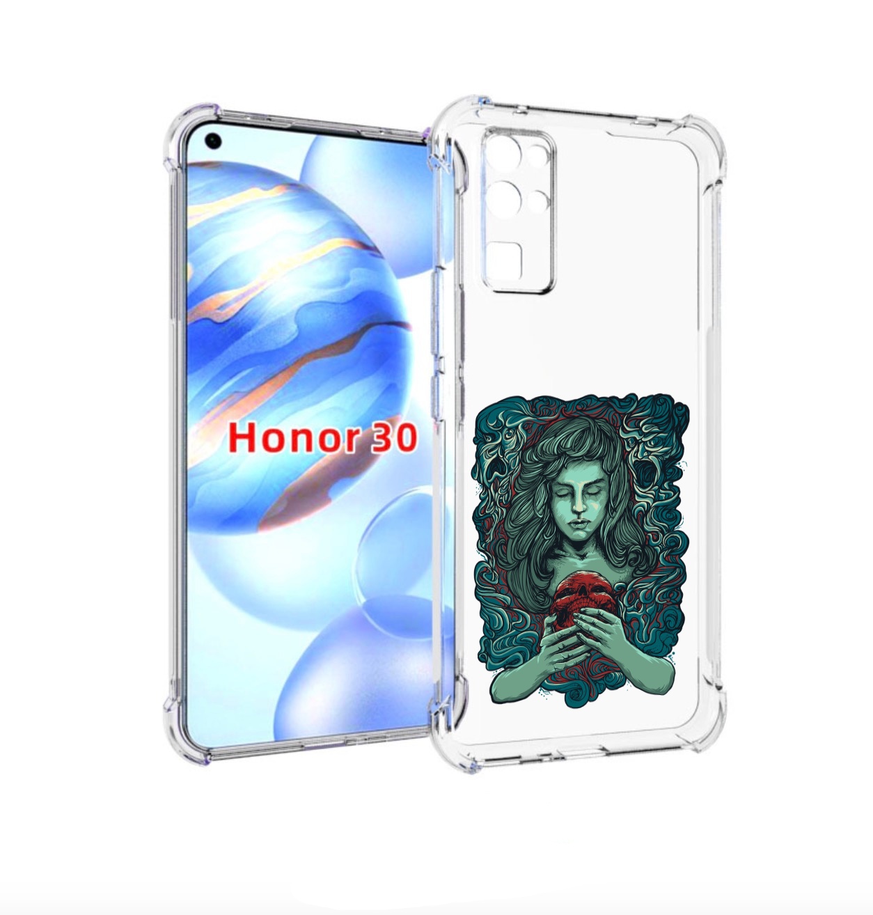

Чехол бампер MyPads спящая девушка для Honor 30 (BMH-AN10) проти, Прозрачный, Tocco
