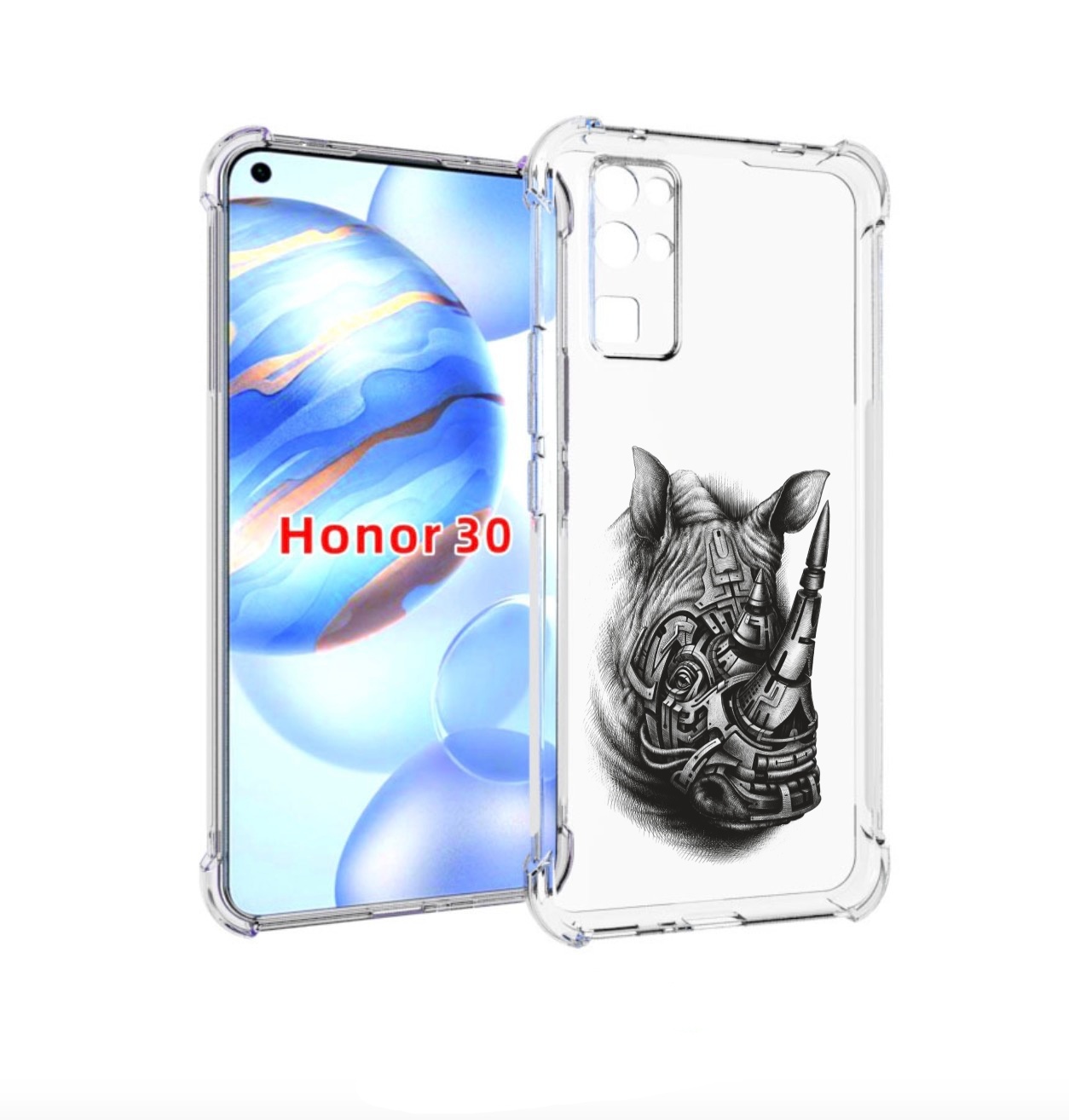 

Чехол бампер MyPads стальной носорог для Honor 30 (BMH-AN10) про, Прозрачный, Tocco
