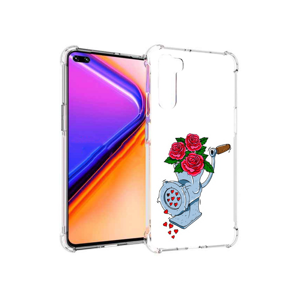 

Чехол MyPads Tocco для OnePlus Nord Цветочные сердца (PT227045.136.199), Прозрачный, Tocco