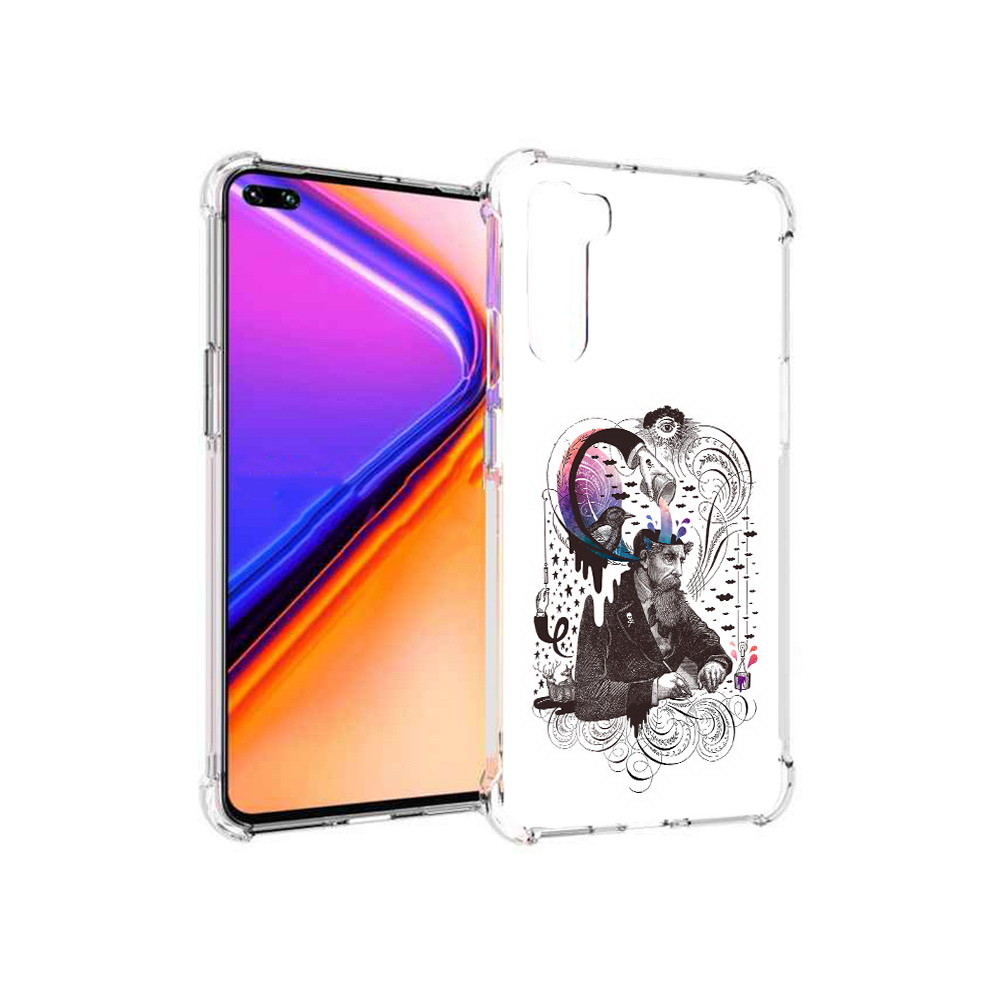 

Чехол MyPads Tocco для OnePlus Nord абстракция думающий мужчина (PT227045.136.210), Прозрачный, Tocco