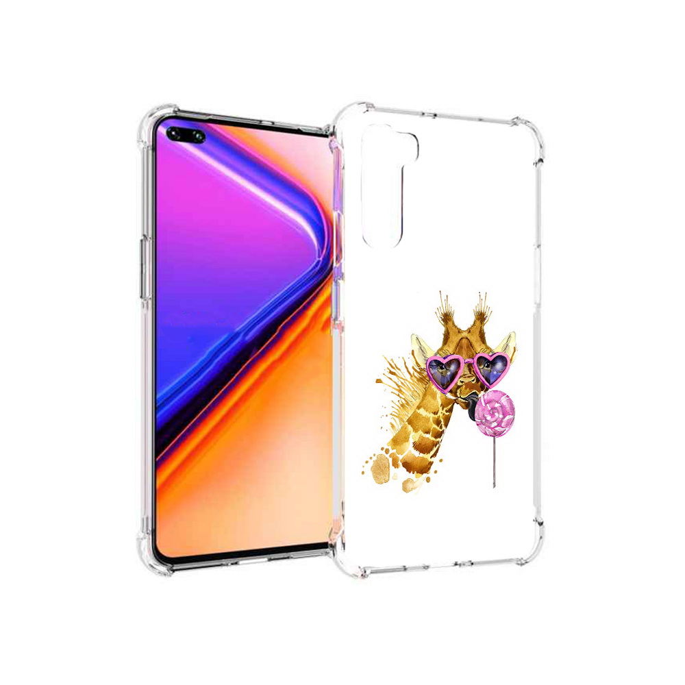 

Чехол MyPads Tocco для OnePlus Nord акварельный жираф (PT227045.136.217), Прозрачный, Tocco