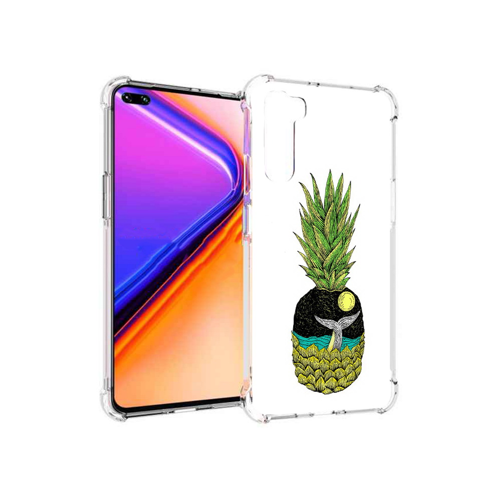

Чехол MyPads Tocco для OnePlus Nord ананас с китом (PT227045.136.220), Прозрачный, Tocco