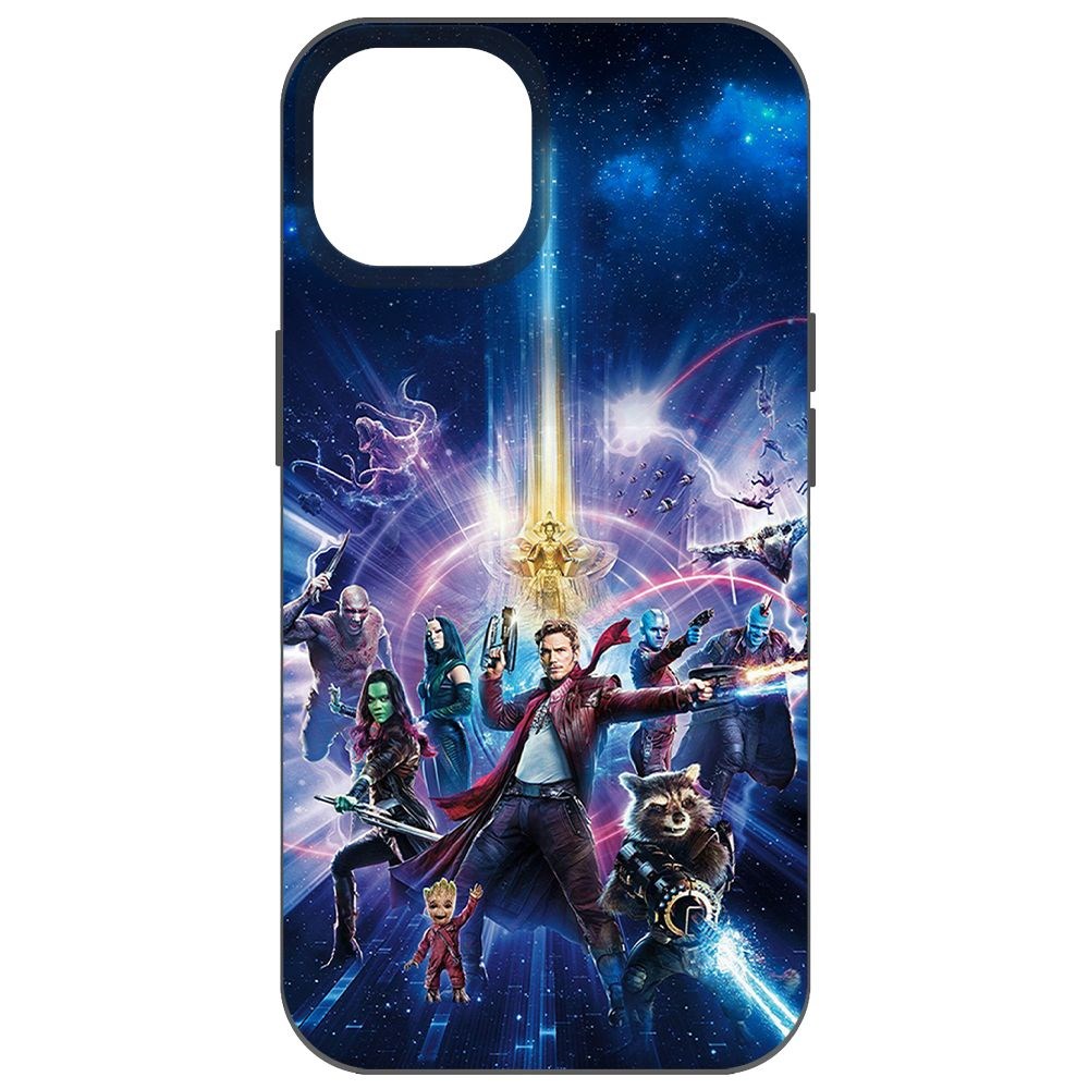 

Чехол-накладка Krutoff Soft Case Стражи Галактики. Все вместе для iPhone 14 черный