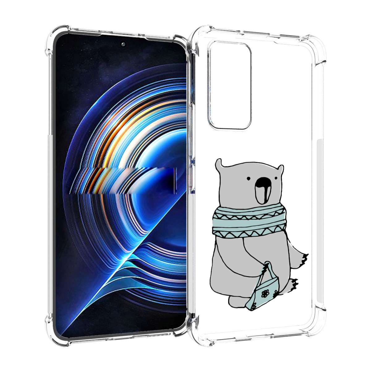 

Чехол MyPads Модный медведь для Tecno Camon 19 Neo, Прозрачный, Tocco