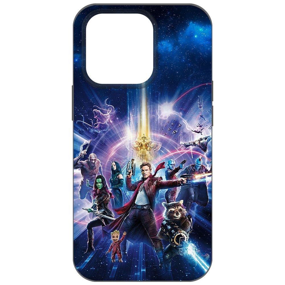 

Чехол-накладка Krutoff Soft Case Стражи Галактики. Все вместе для iPhone 14 Pro черный