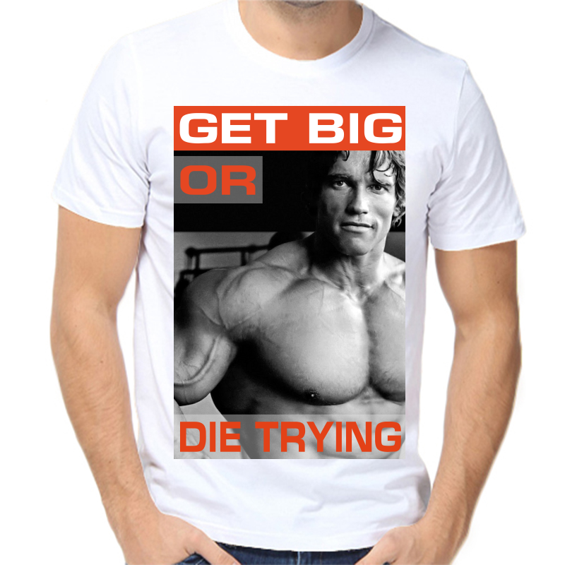 

Футболка мужская белая 50 р-р get big or die trying, Белый, fm_get_big_or