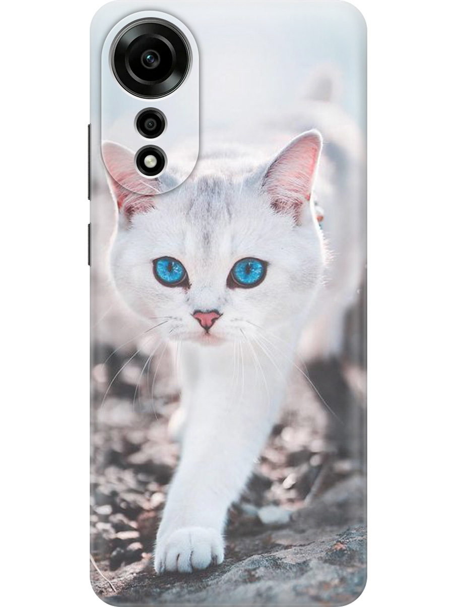 

Силиконовый чехол на Oppo A78 4G с принтом "Голубоглазый кот", Прозрачный;белый;серый;синий, 782629412