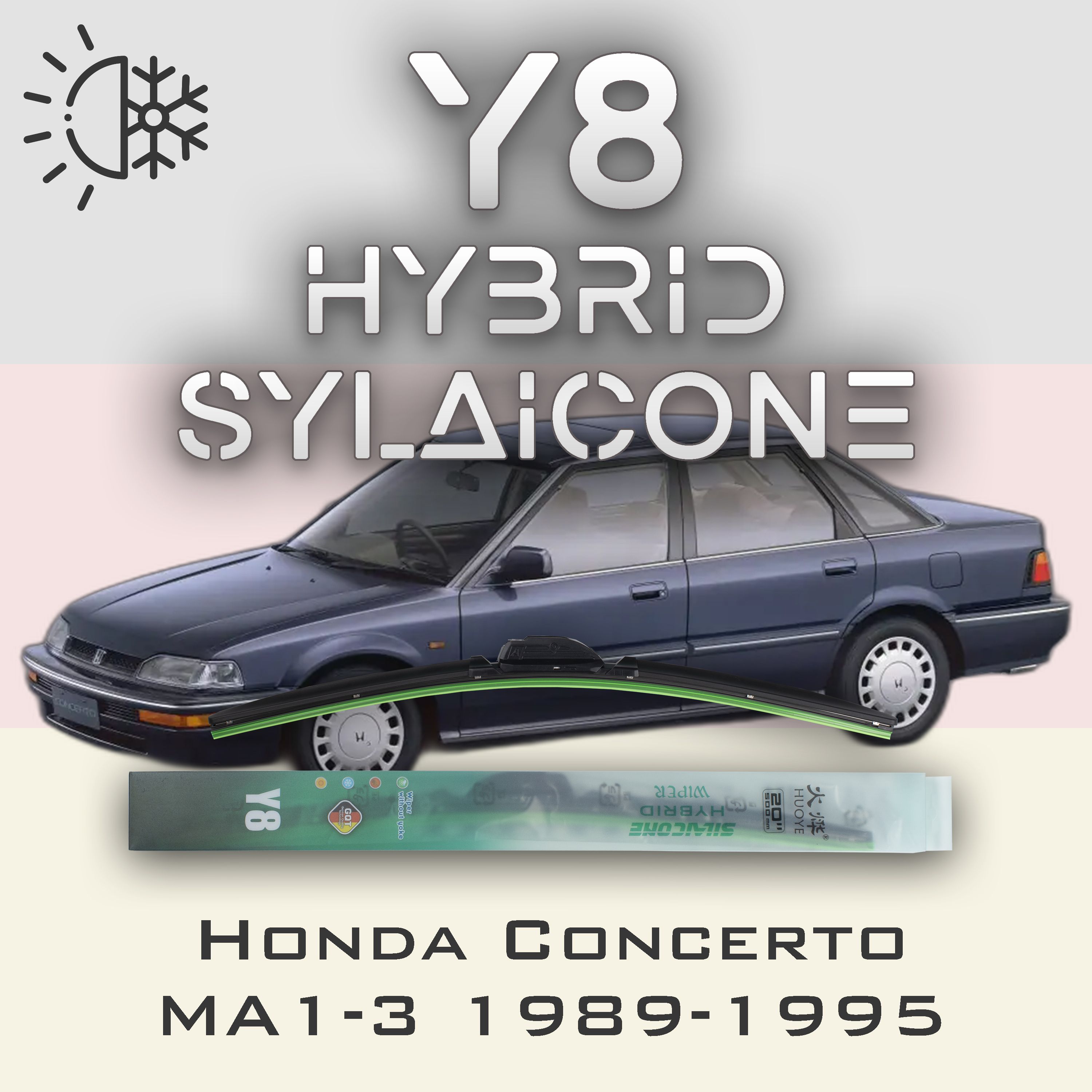 

Комплект щеток стеклоочистителя HUOYE Y8-Honda Concerto 1989-1995, Y8