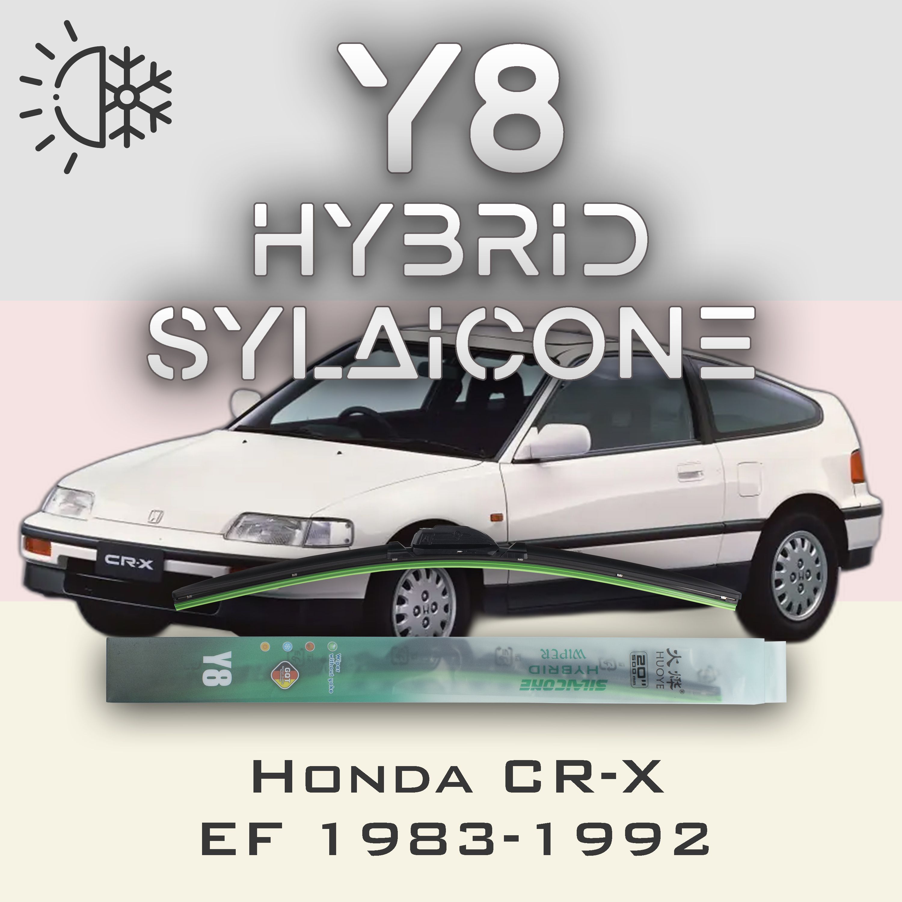 

Комплект щеток стеклоочистителя HUOYE Y8-Honda CR-X 1 пок. 1983-1992, Y8
