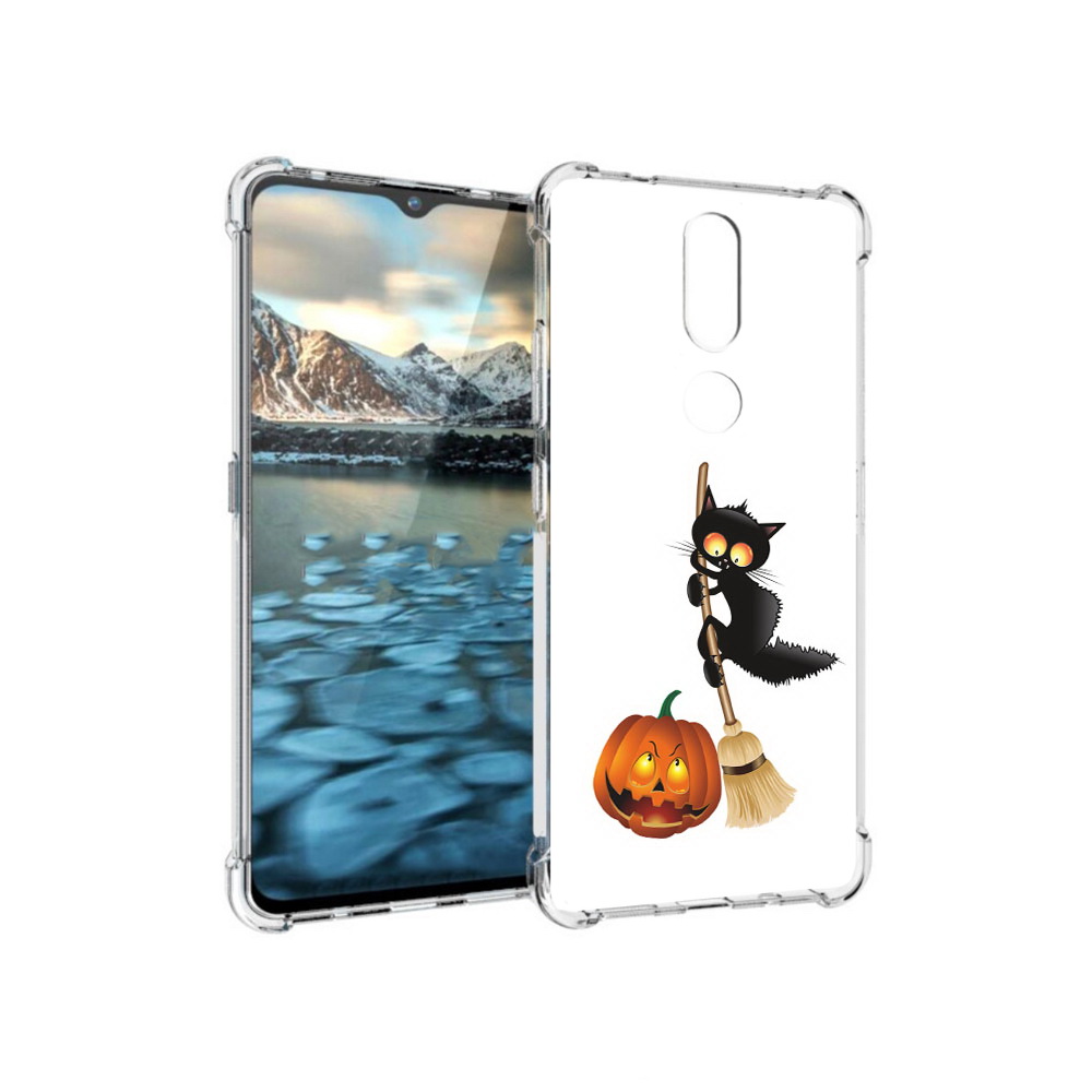 

Чехол MyPads Tocco для Nokia 2.4 хэлуинский котик (PT227049.107.667), Прозрачный, Tocco