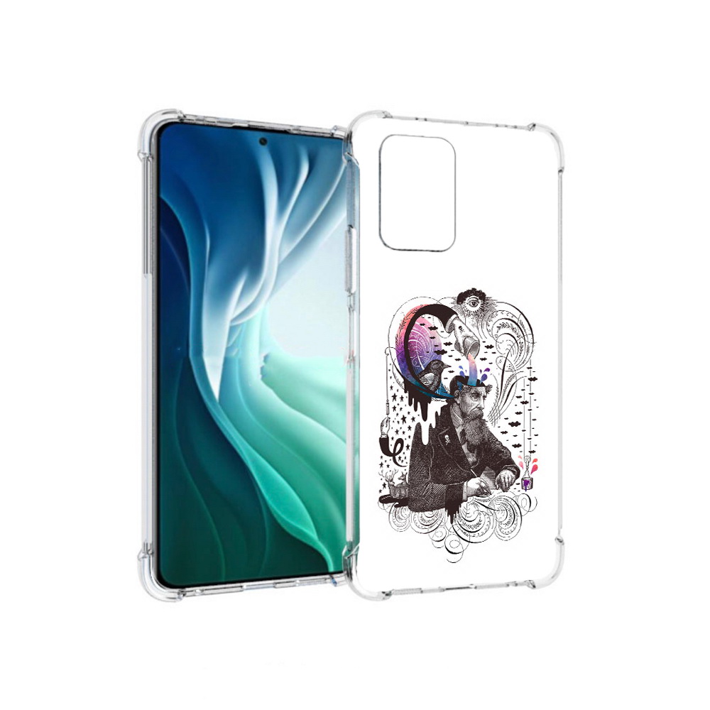 Чехол MyPads Tocco для Xiaomi Redmi Note 10 Pro 5G абстракция думающий мужчина