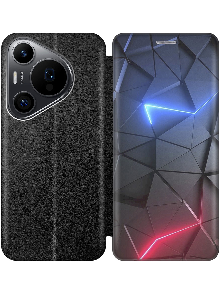 

Чехол-книжка на Huawei Pura 70 Pro / 70 Pro+ с принтом "Графитовые грани" черный, Черный;серый;синий, 782625231
