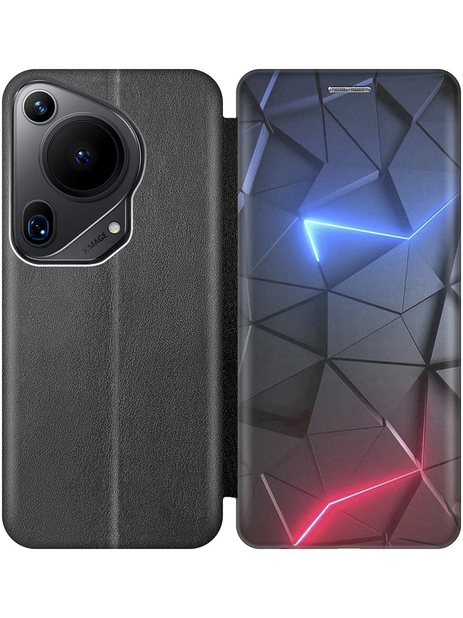 

Чехол-книжка на Huawei Pura 70 Ultra с принтом "Графитовые грани" черный, Черный;серый;синий, 782625831