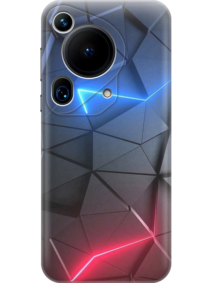 

Силиконовый чехол на Huawei Pura 70 Ultra с принтом "Графитовые грани", Прозрачный;серый;синий, 782625831