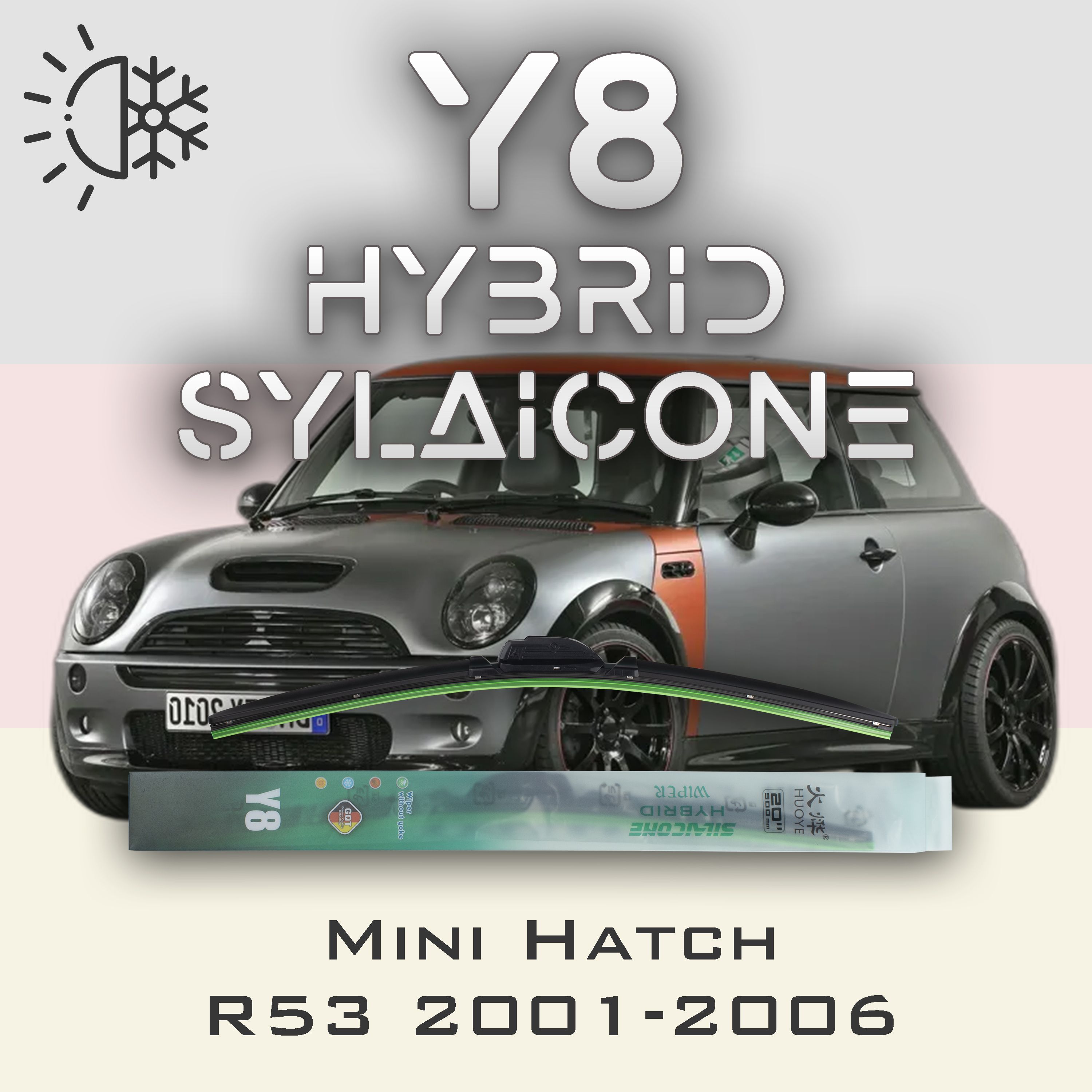 

Комплект щеток стеклоочистителя HUOYE Y8-Mini Hatch R53 20O1-2006, Y8