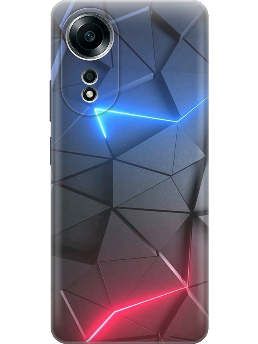 

Силиконовый чехол на Oppo A58 4G с принтом "Графитовые грани", Прозрачный;серый;синий, 782630031