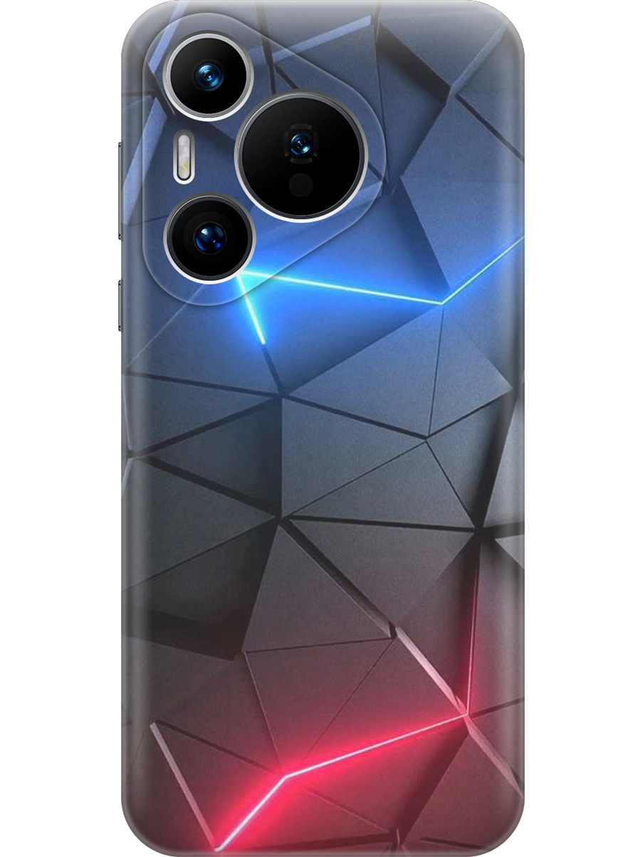 

Силиконовый чехол на Huawei Pura 70 с принтом "Графитовые грани", Прозрачный;серый;синий, 782624631
