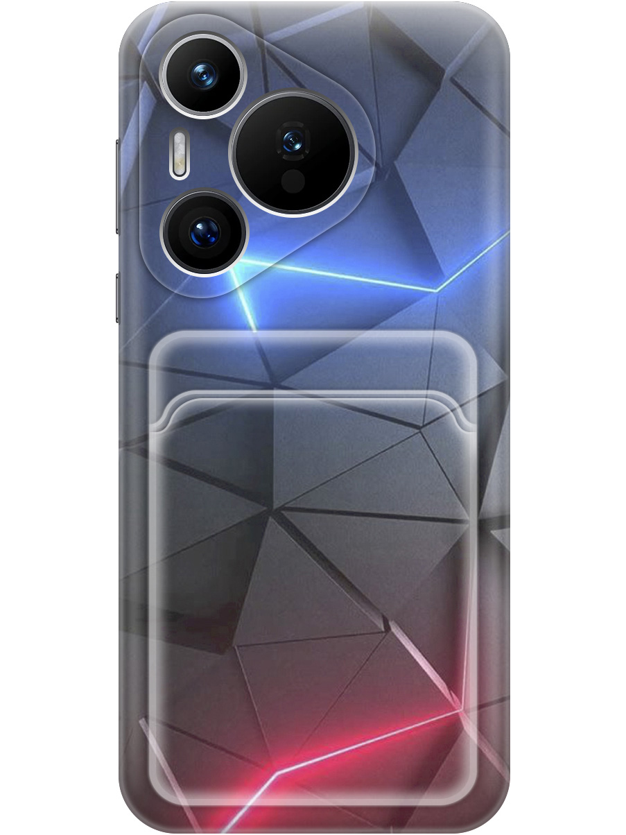 

Силиконовый чехол на Huawei Pura 70 с принтом с карманом для карты прозрачный 794434, 782624631