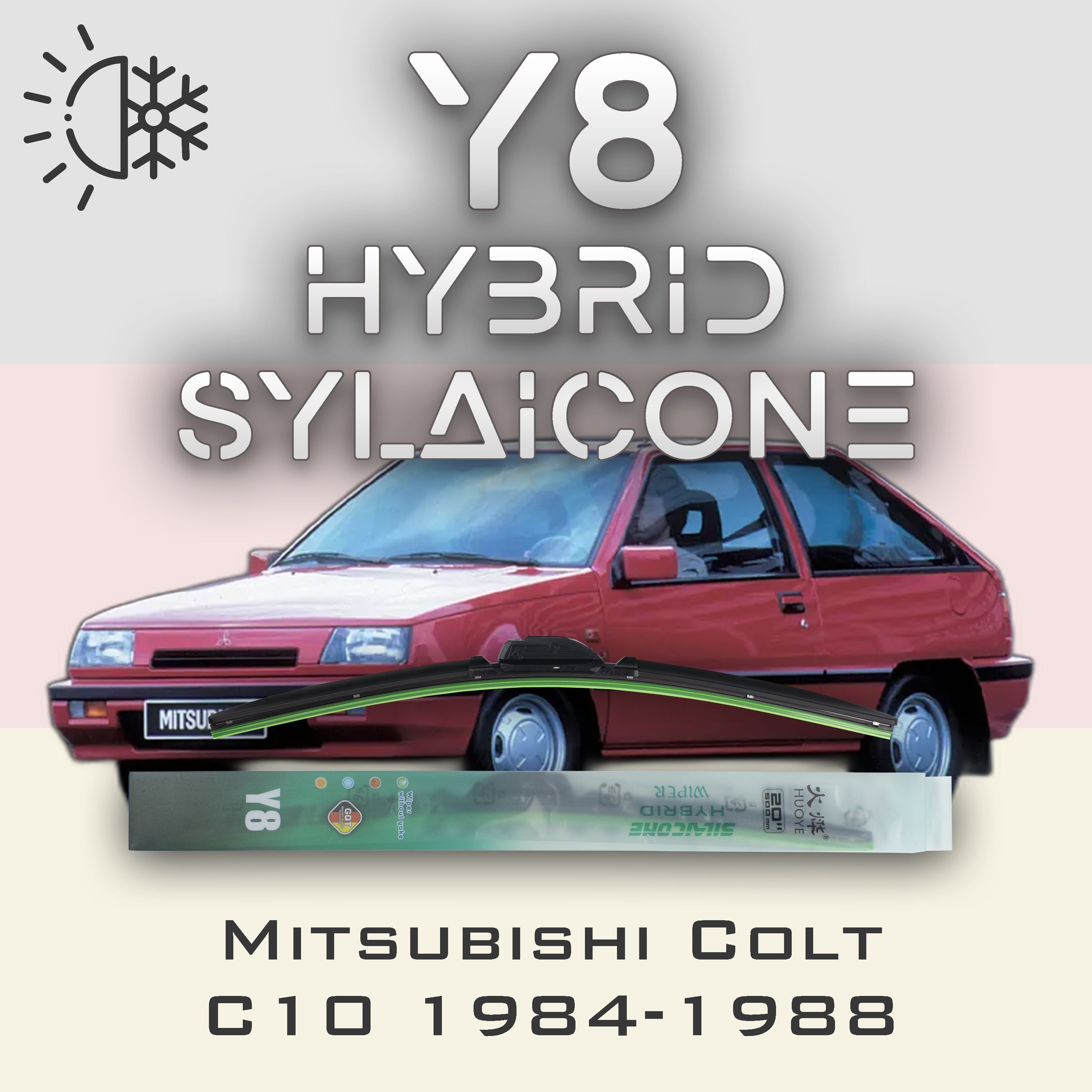 

Комплект щеток стеклоочистителя HUOYE Y8-Mitsubishi Colt C10 1984-1988, Y8