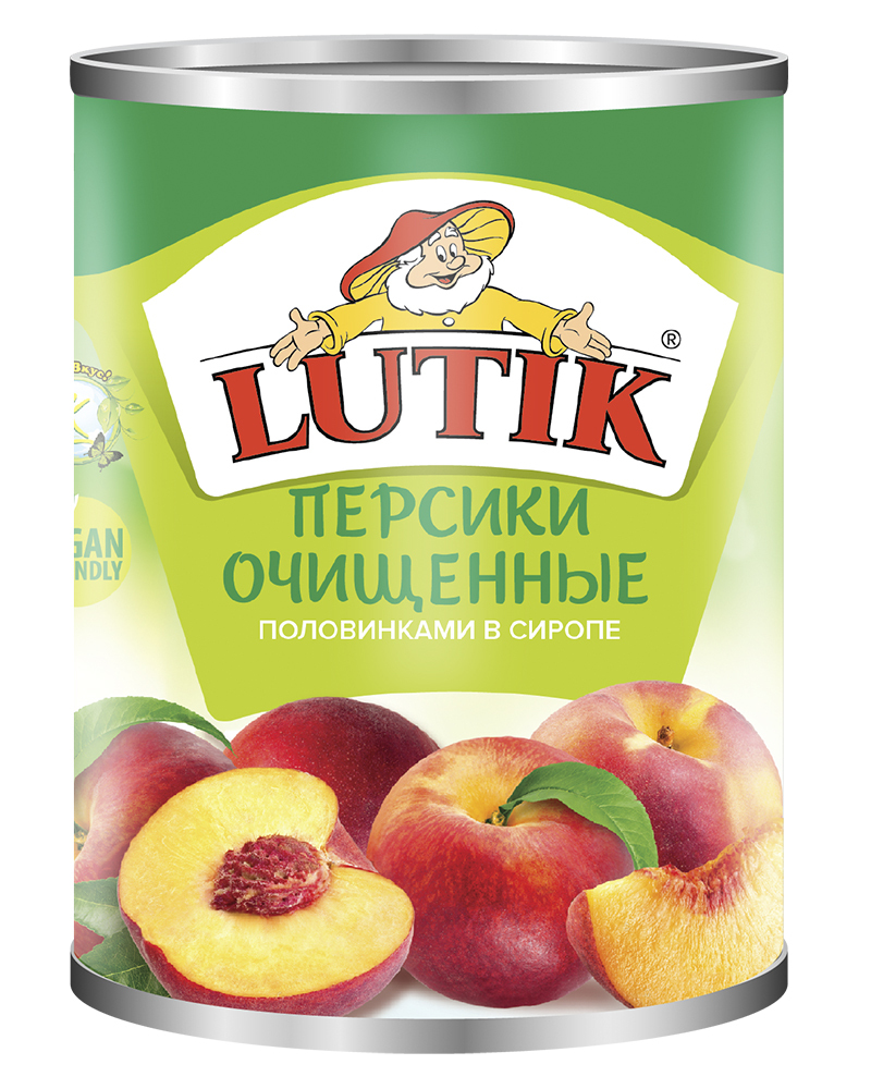 

Персики Lutik очищенные половинкам в сиропе, 3100 мл.