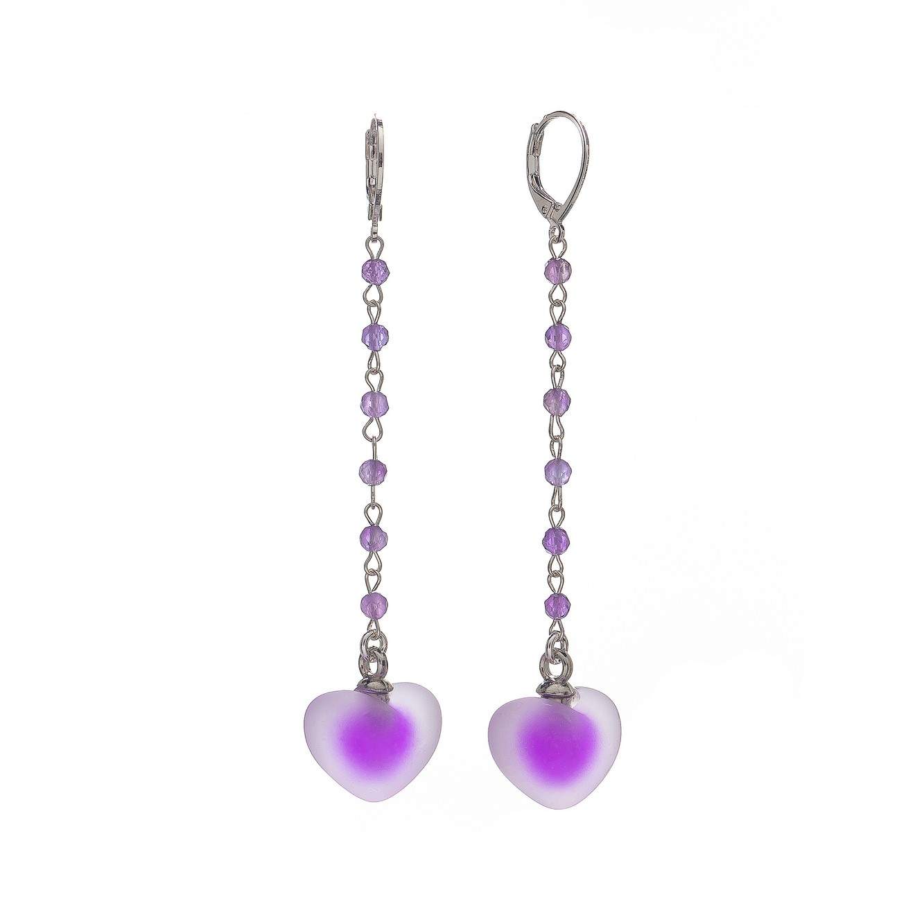 Серьги подвески из бижутерного сплава Lanzerotti LZ-2410-451 аметист 3640₽