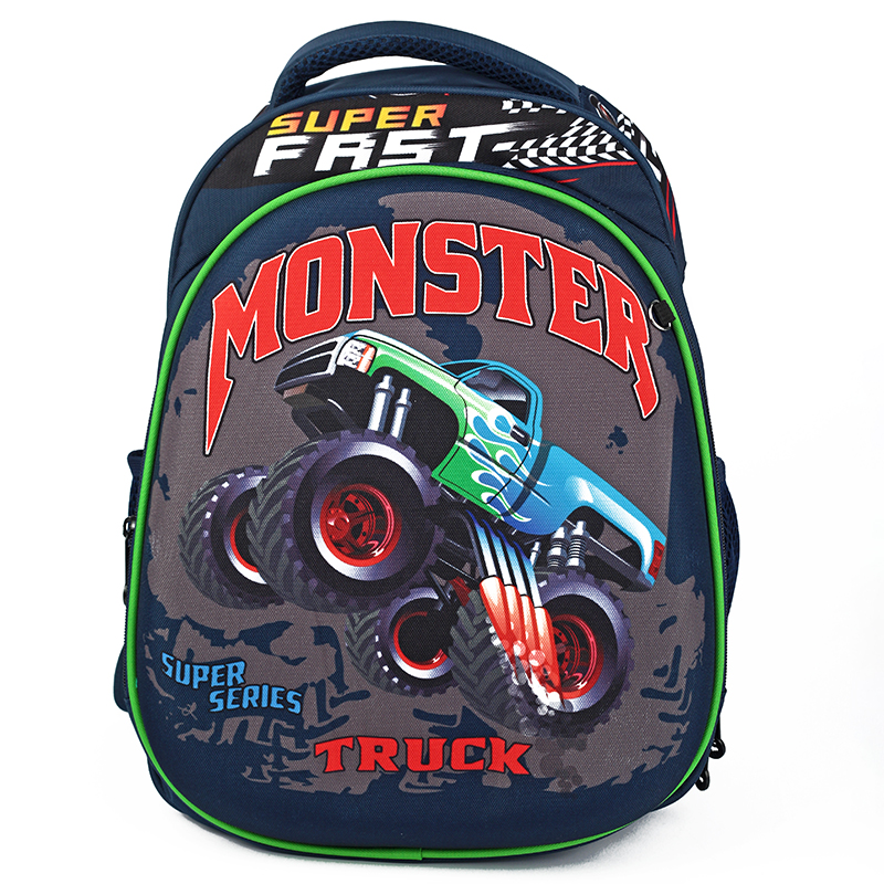 

Ранец школьный ортопедический Baziator Машина Monster GK0064 сине-зеленый, 21886