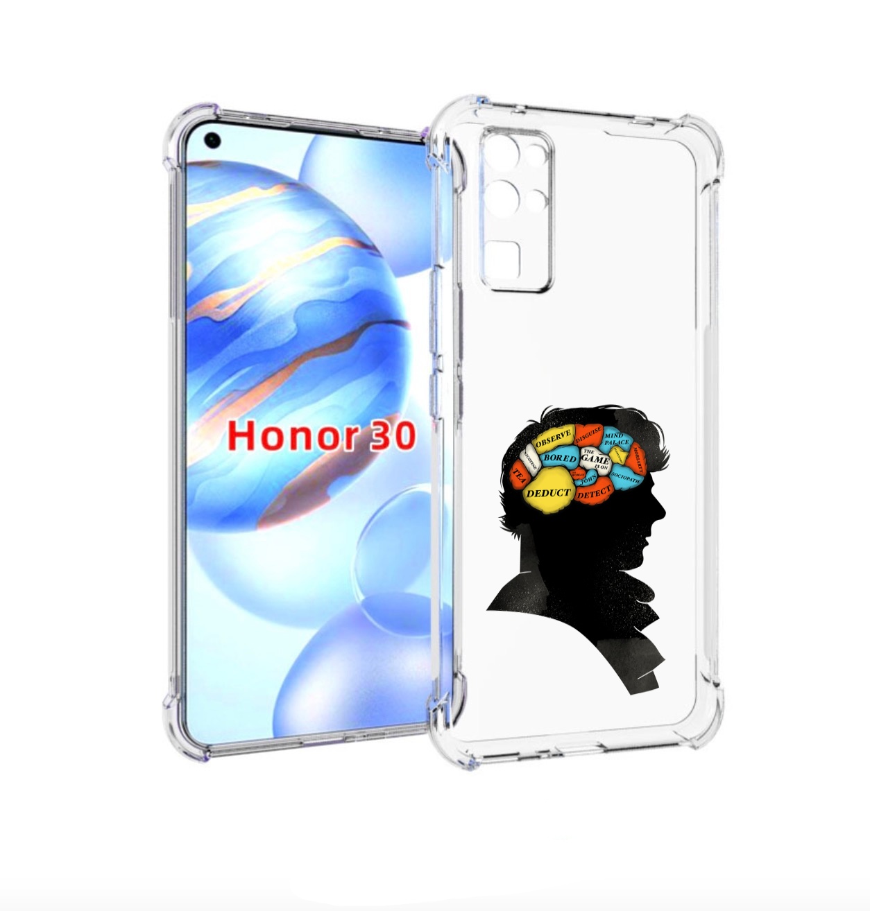 

Чехол бампер MyPads темный рисунок для Honor 30 (BMH-AN10) проти, Прозрачный, Tocco