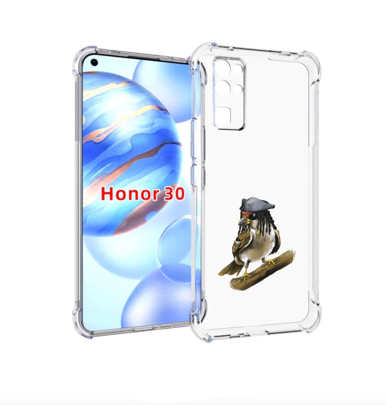 

Чехол бампер MyPads Джек воробей для Honor 30 (BMH-AN10) противо, Прозрачный, Tocco