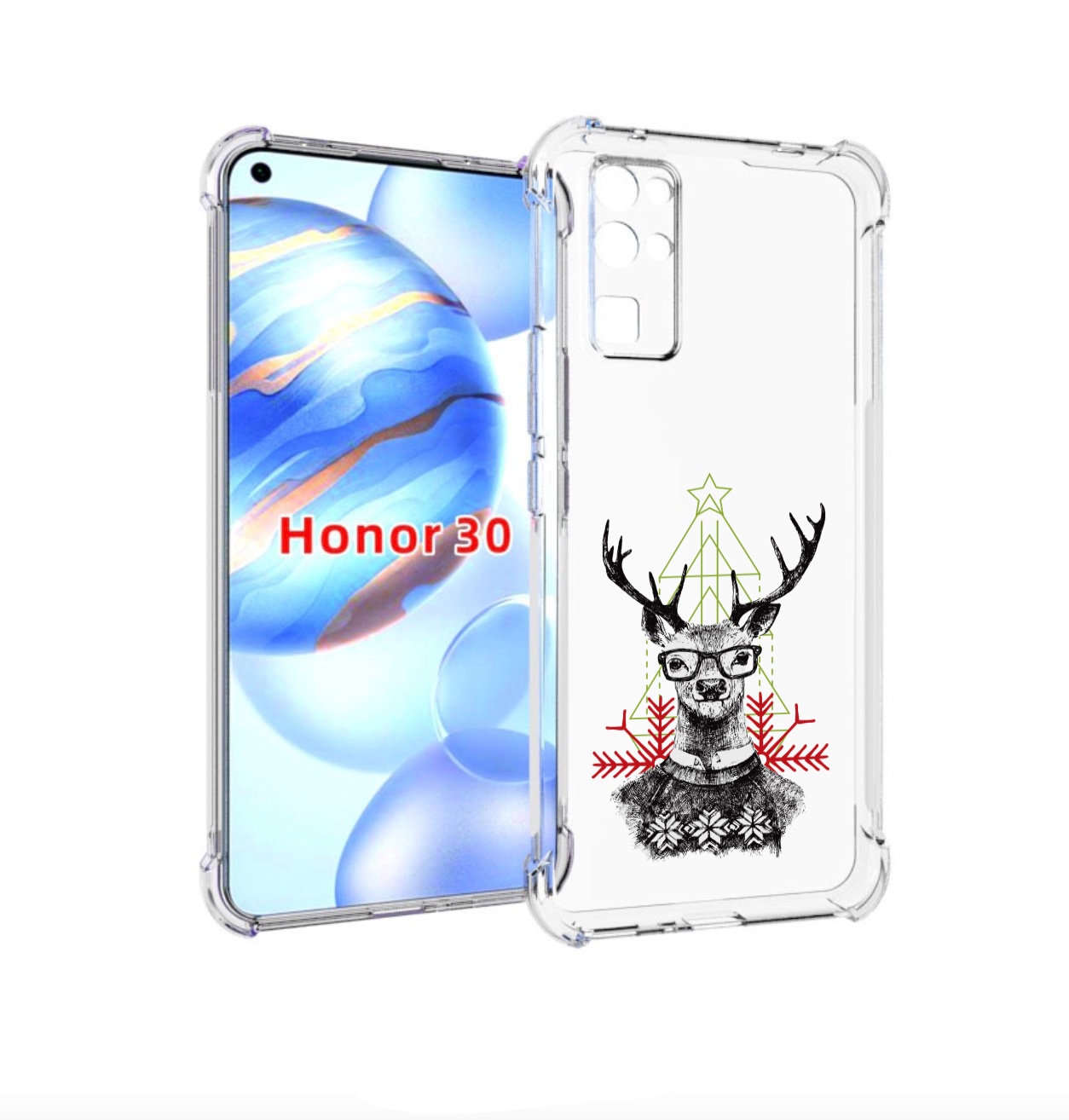 

Чехол бампер MyPads умный олень для Honor 30 (BMH-AN10) противоу, Прозрачный, Tocco
