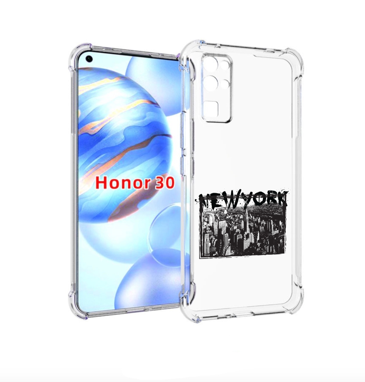 

Чехол бампер MyPads че для Honor 30 (BMH-AN10) противоударный, Прозрачный, Tocco
