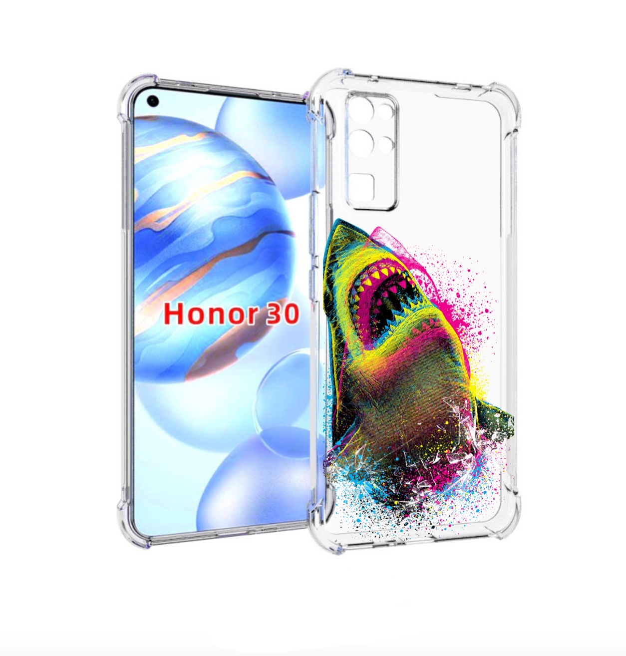 

Чехол бампер MyPads челюсти-2 для Honor 30 (BMH-AN10) противоуда, Прозрачный, Tocco