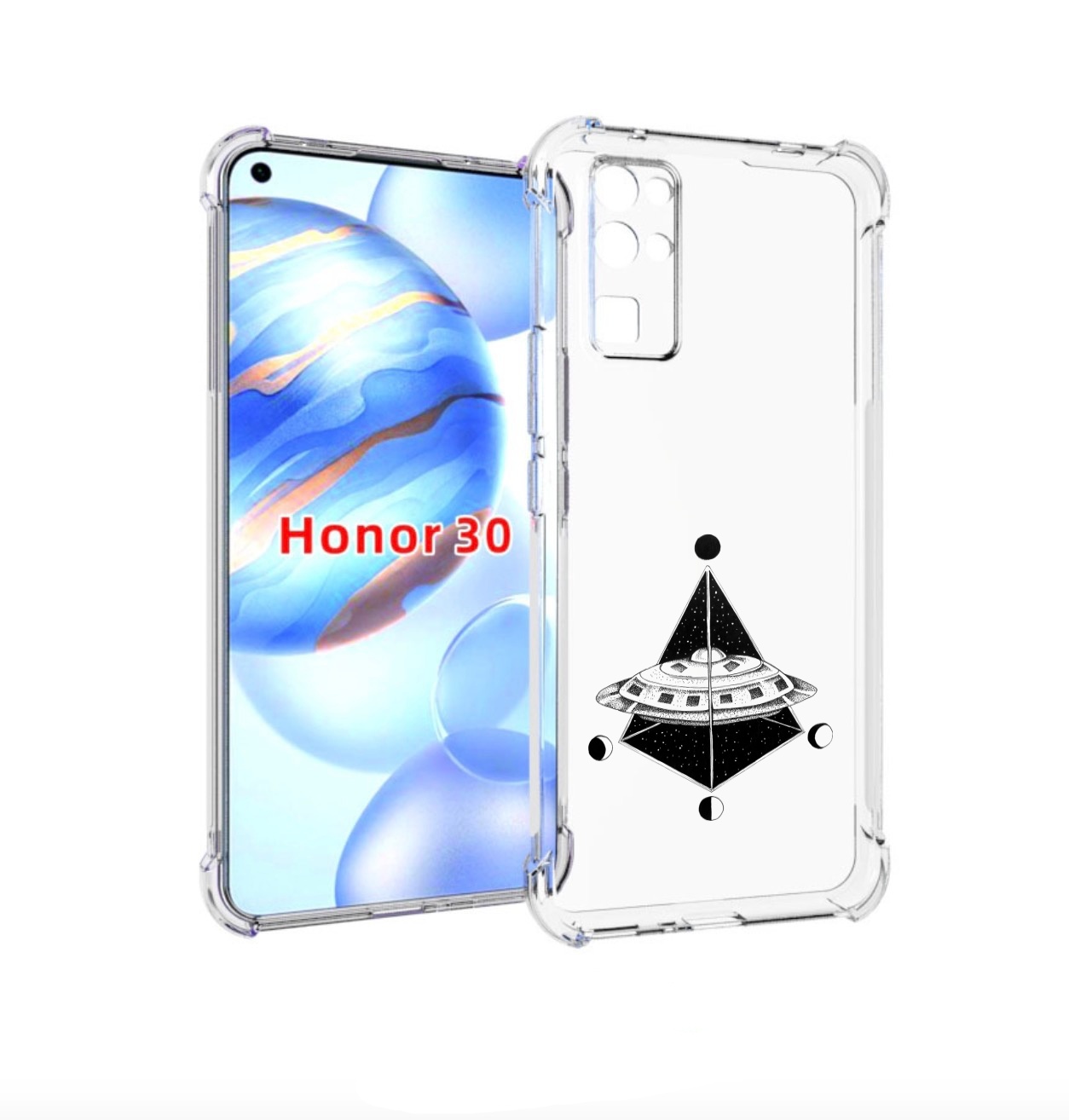 

Чехол бампер MyPads черно белая летающая тарелка для Honor 30 (B, Прозрачный, Tocco