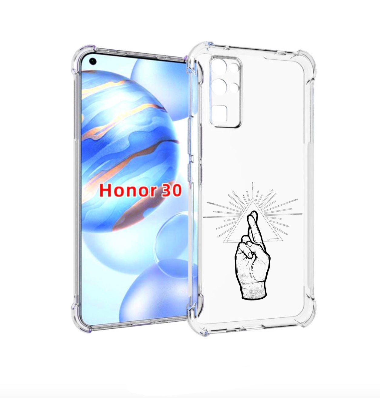 

Чехол бампер MyPads черно белая рука для Honor 30 (BMH-AN10) про, Прозрачный, Tocco