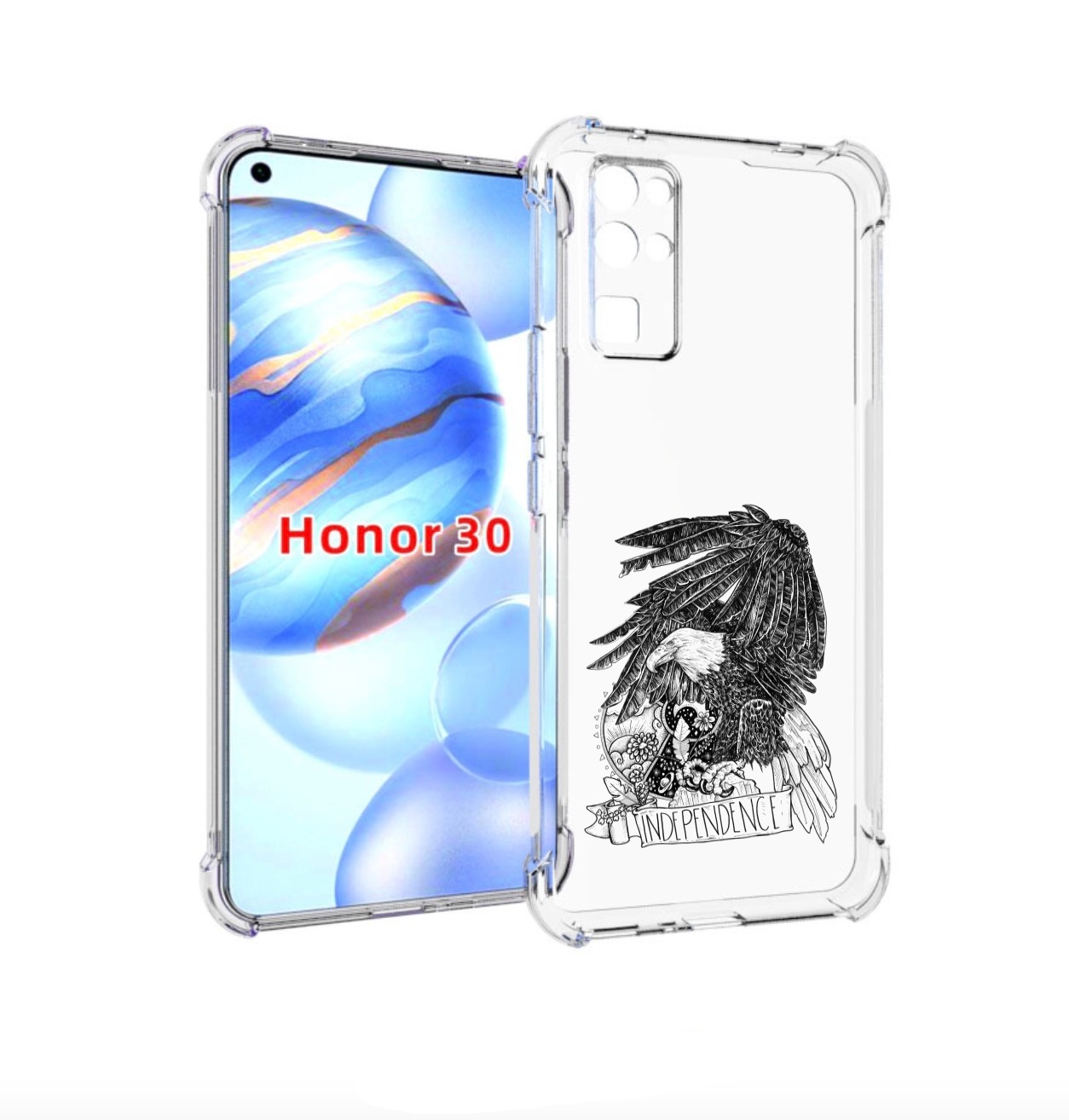 

Чехол бампер MyPads черно белый сокол для Honor 30 (BMH-AN10) пр, Прозрачный, Tocco